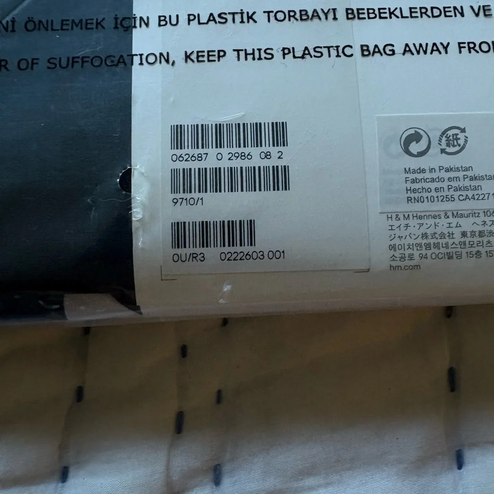 NWT H&M Star Curtain Dark Navy with White Grey Stars One Panel 47 inch x 98 inch